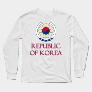 Republic of Korea - Coat of Arms Design Long Sleeve T-Shirt